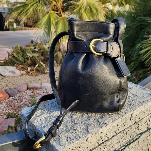 Coach‎ Vintage Leather Belted Pouch Bag - Picture 1 of 8